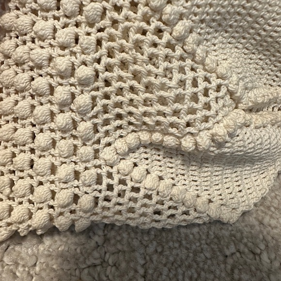 Cream Crochet Baby Bonnet - Picture 5 of 5